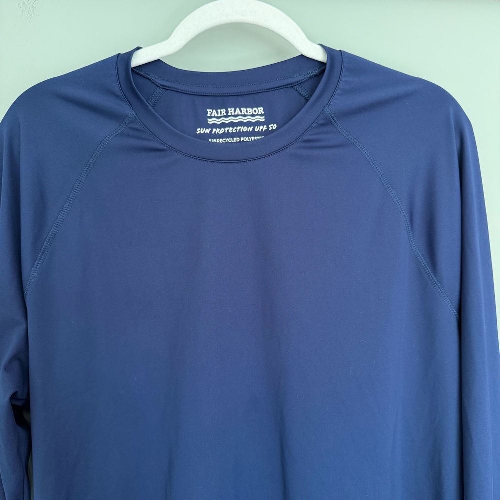 Fair Harbor Anchor Sun Protection 50 Navy Blue Swim Rash Guard Long Sleeve Shirt - Picture 5 of 17
